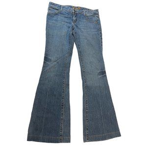 Cenne V Womens Vintage 1980s Jeans Boot Cut Leg Embroidered Pockets Blue Size 12